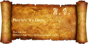 Merth Vilmos névjegykártya